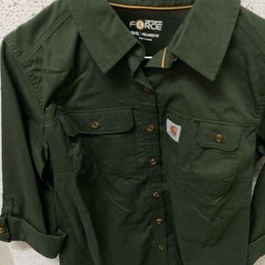 Carhartt Ladies Force Ridgefield Shirt, Olive